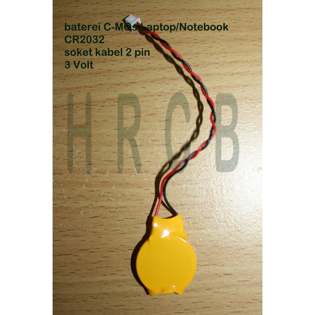 Baterai CMOS Laptop/Notebook CR2032 Socket Kabel 2 Pin 3Volt Universal Ekonomis -HRCB