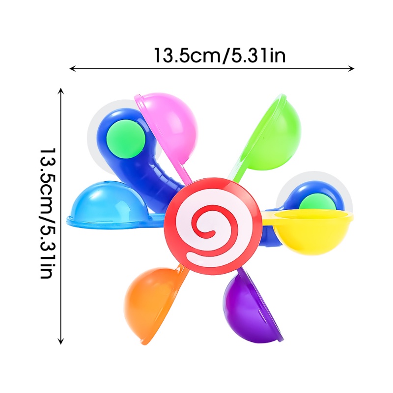 1pc Warna Random Bathtub Suction Cup ABS Kincir Angin Kecil/Mainan Mandi Kincir Air Berputar Menyenangkan/Alat Peraga Permainan Shower Anak-Anak Kreatif