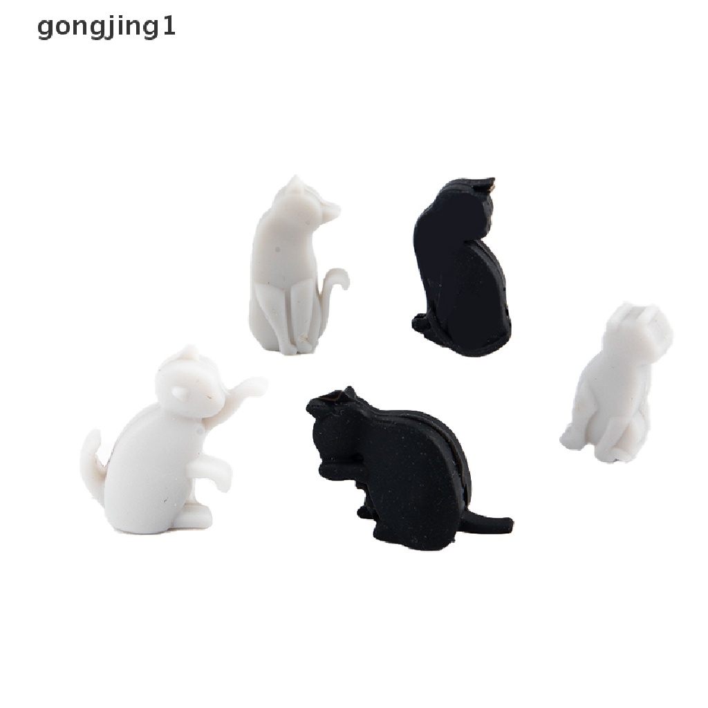 Ggg 6PCS Silikon Kucing Anggur Gelas Penanda Cangkir Identifikasi Cincin Aksesoris Pesta ID