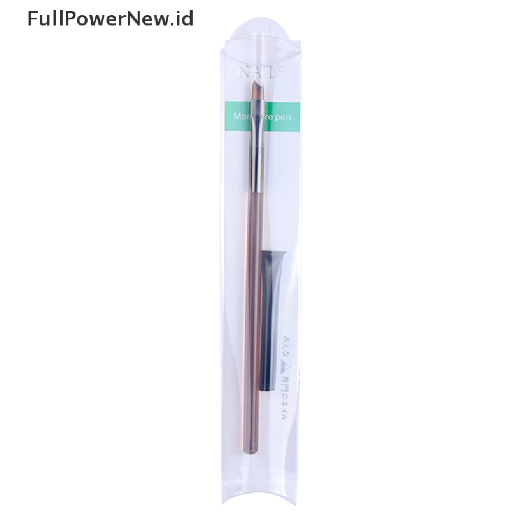 Power 1Pc Sikat Kuku Tip Prancis Bentuk Setengah Bulan UV Gel Akrilik Gambar Pager ID