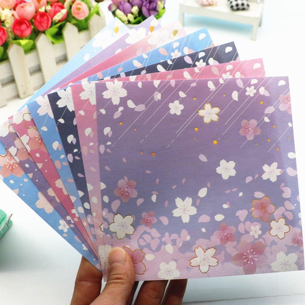 Mxbeauty Origami paper Pink Kerajinan Tangan Scrapbook Cherry Blossom Kertas-cut Latihan Kreativitas Craft paper