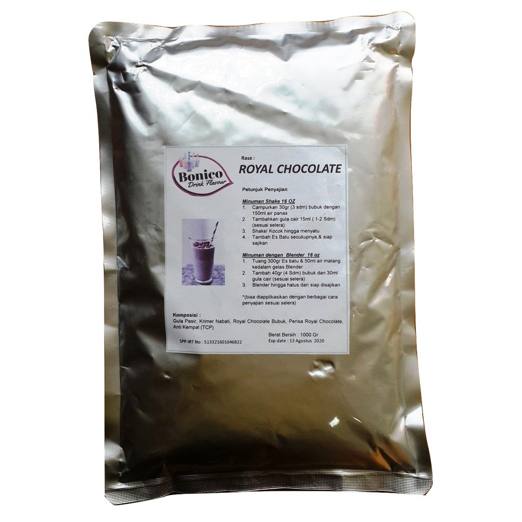 

Ready Stock-Cod BONICO ROYAL CHOCOLATE powder 1kg Bubuk minuman COKLAT drink flavor powder ice blend milk shake