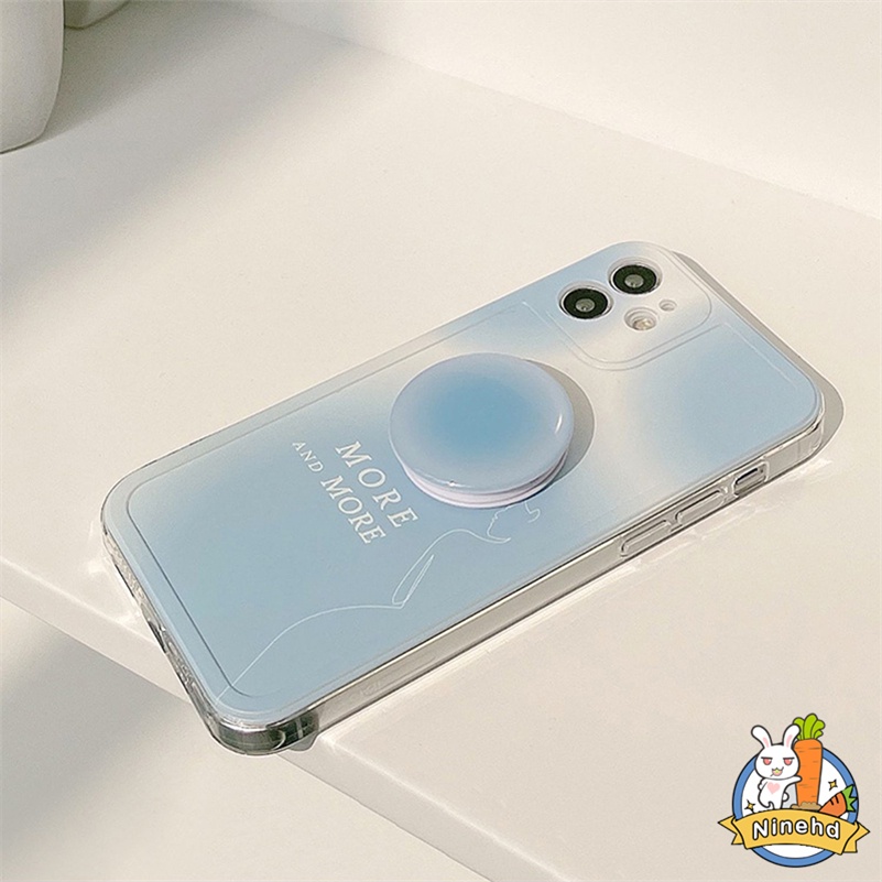 IPHONE Casing Kompatibel Untuk Iphone14 13 12 11 Pro Max X Xr Xs Max8 7 6 6s Plus SE Ins Gradiasi Cat Air Menjatuhkan Lem Airbag Holder Phone Case Acrylic Bening Frosted Shockproof Case