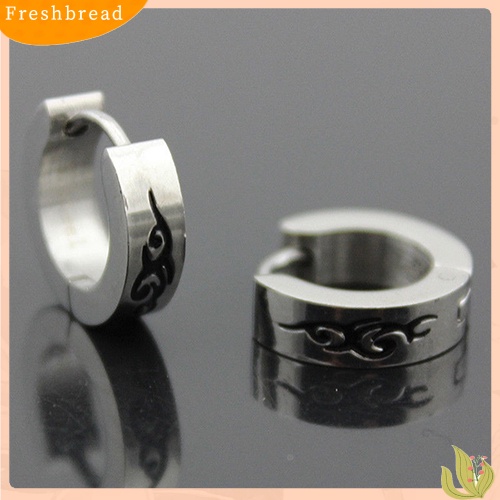 {In Stock} Pria Wanita Fashion Punk Gothic Stainless Steel Hoop Stud Earrings Perhiasan