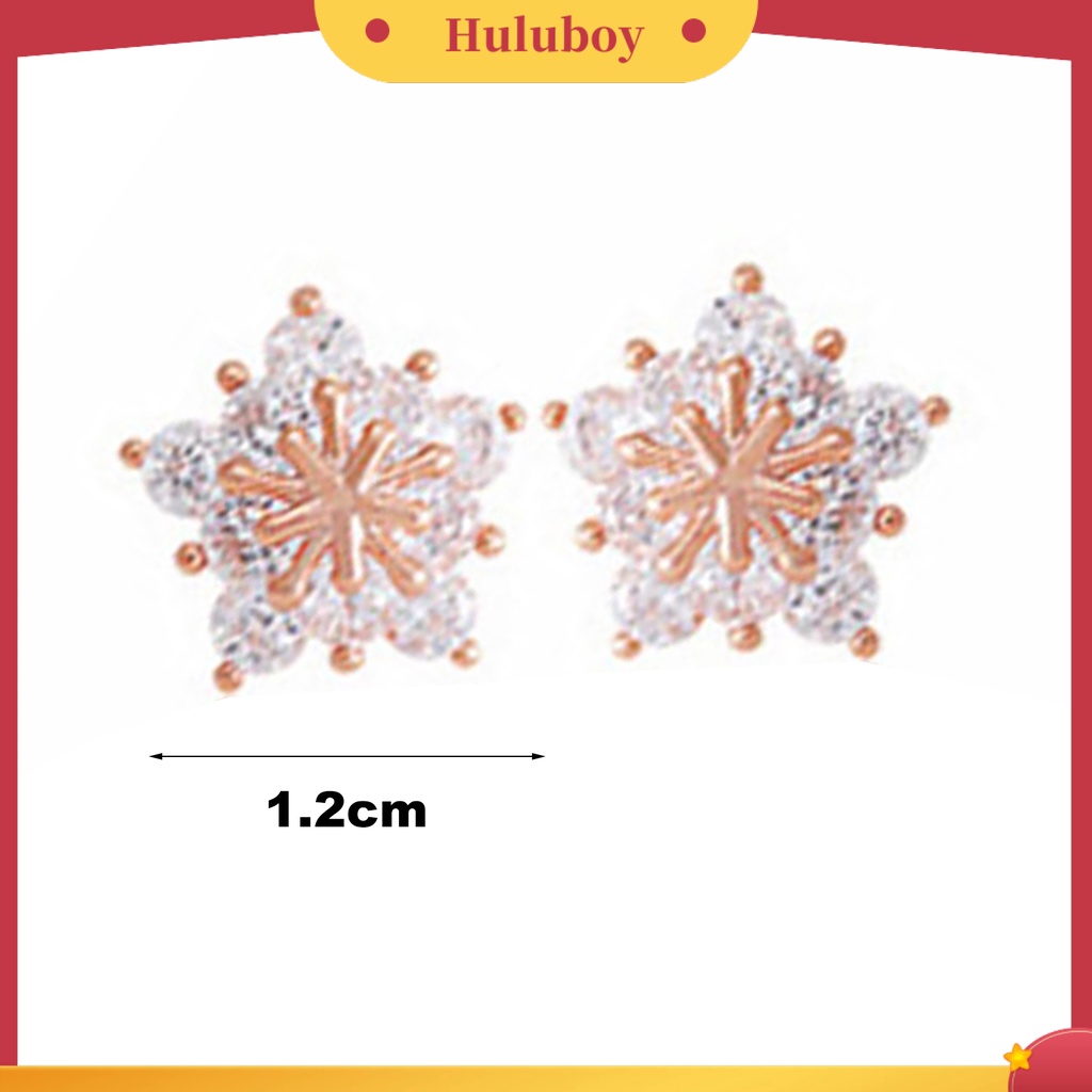 {Ready Stock} 1pasang Anting Stud Halus Elegan Bentuk Snowflake Ear Studs Untuk Pesta