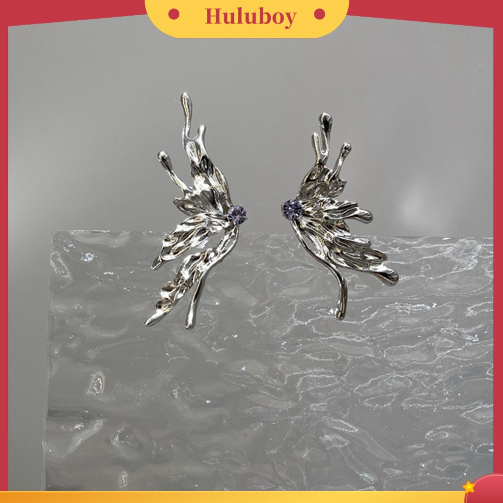 {Ready Stock} 1pasang Anting Pejantan Cairan Keren Aesthetic Gaya Punk Bentuk Kupu-Kupu Anting Performa Perhiasan Wanita