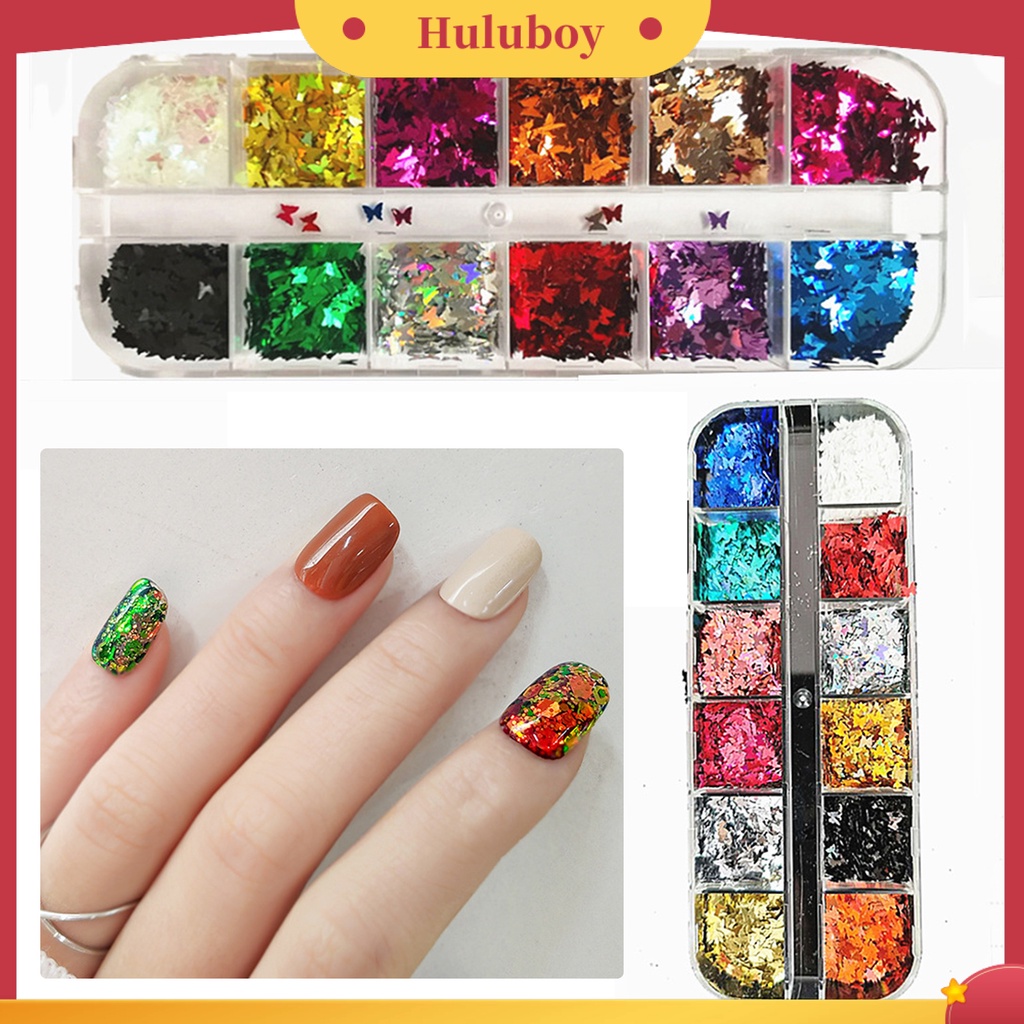 {In Stock} Nail Glitter Indah DIY Sequin Kuku Kupu-Kupu Tipis Ringan Untuk Wanita