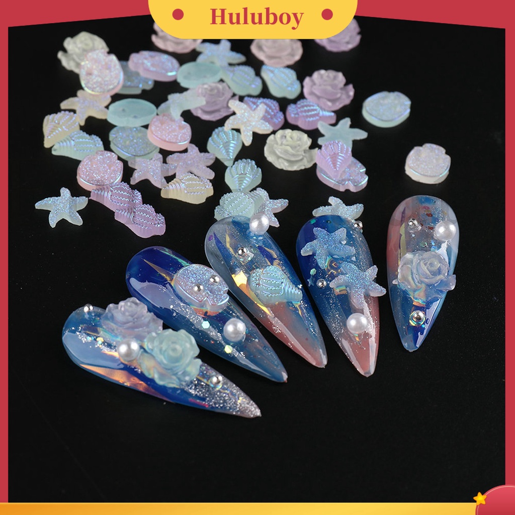 {In Stock} 1kotak Hiasan Kuku Tampilan Realistis Efek Visual Mengkilap Bentuk Kreatif Mudah Diterapkan 6kisi Camelia Pesona Kuku Palsu Manicure Decor Perlengkapan Kuku