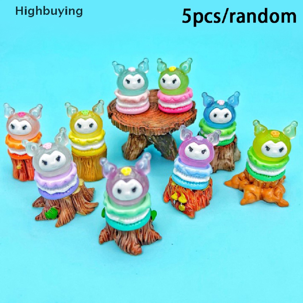 Hbid 5pcs Patung Mini Bercahaya Glow In The Dark Mainan Boneka Angka Ornamen Micro-Landscape Set Resin Craf Glory