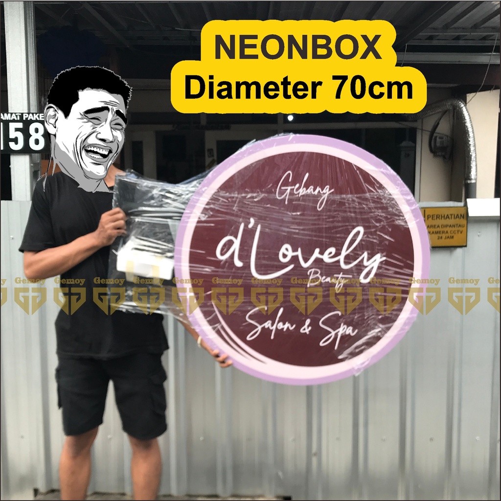 Neon Box NEONBOX Bulat 2 Sisi + Free Bracket Neonbox Bulat/Kotak Diameter 50Cm Premium