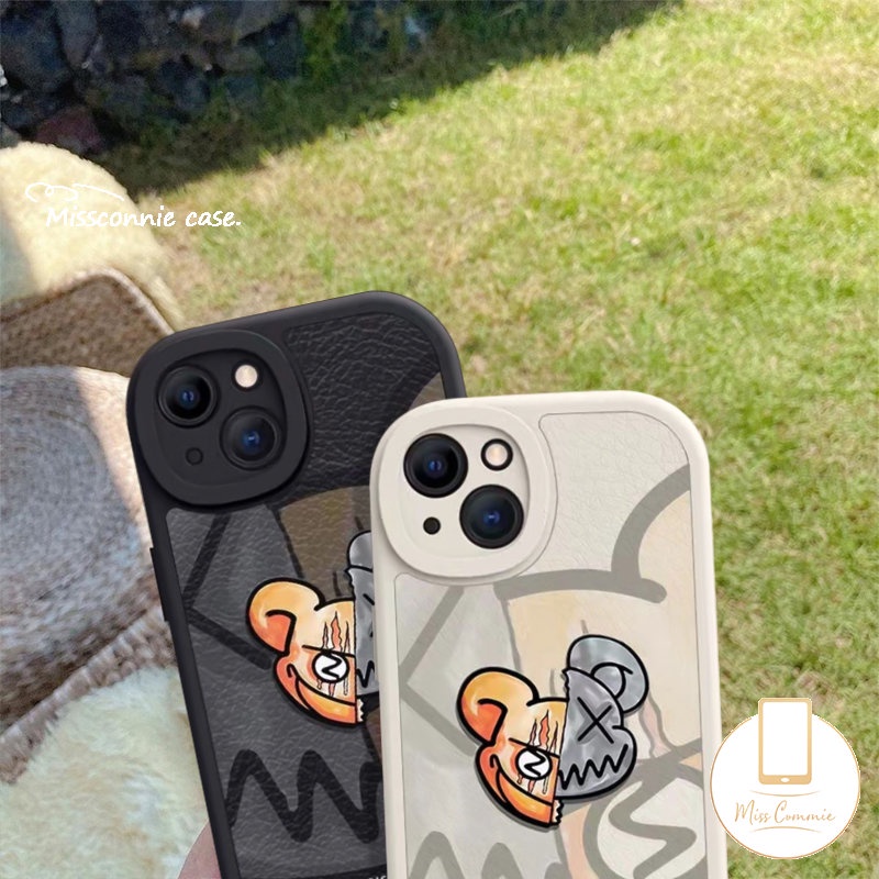 IPHONE Case Kompatibel Untuk Iphone11 13 12 14 Pro Max 7Plus XR X XS Max 7 6s 8 6 Plus SE 2020 Pasangan Tpu Lembut Trendi Merek Kartun Lucu Beruang Keras Ponsel Cover