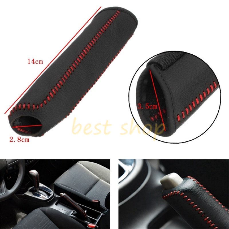 Sarung Rem Tangan Mobil Sleeve Slip Mobil Kulit Imitasi Shifting Handbrake Cover Protector