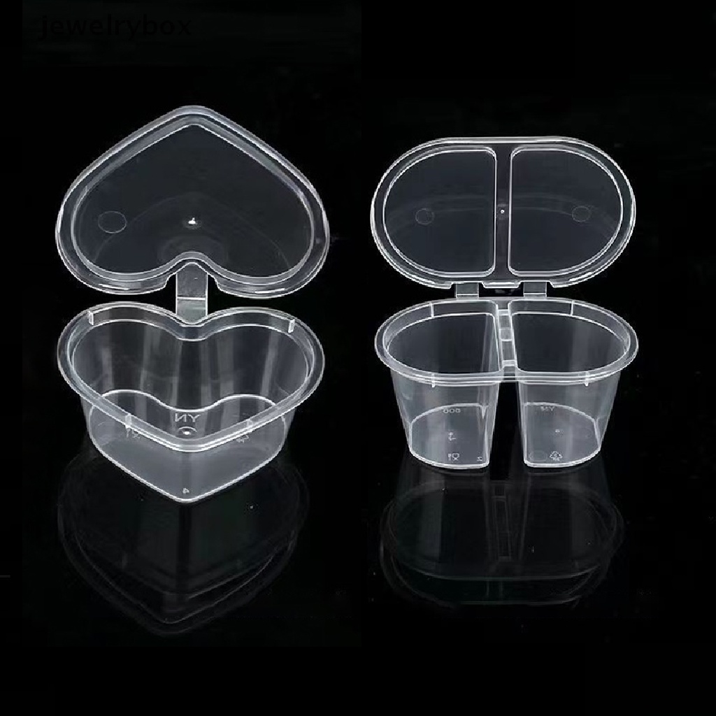 [jewelrybox] 10pcs Plastik Takeaway Sauce Cup Container Palet Makanan Tutup Berengsel Butik Sekali Pakai