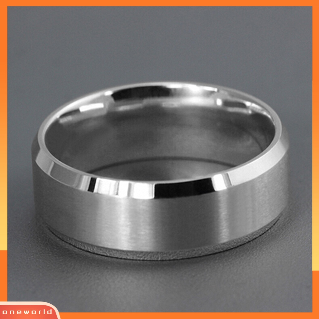 {oneworld} Cincin Punk Keren Nyaman Dipakai Cincin Pita Lebar Baja Titanium Kreatif Sederhana Untuk Cocktail Bar Club