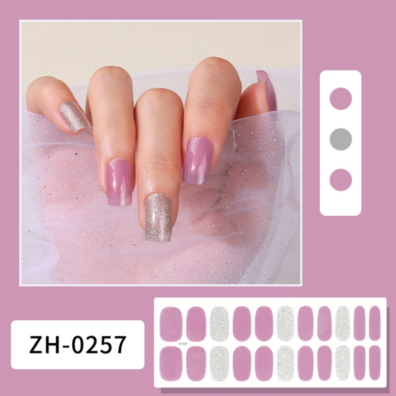 Siy Gel Strips Semi Cured Gel Nail Art Stiker Strip Kuku Tahan Air