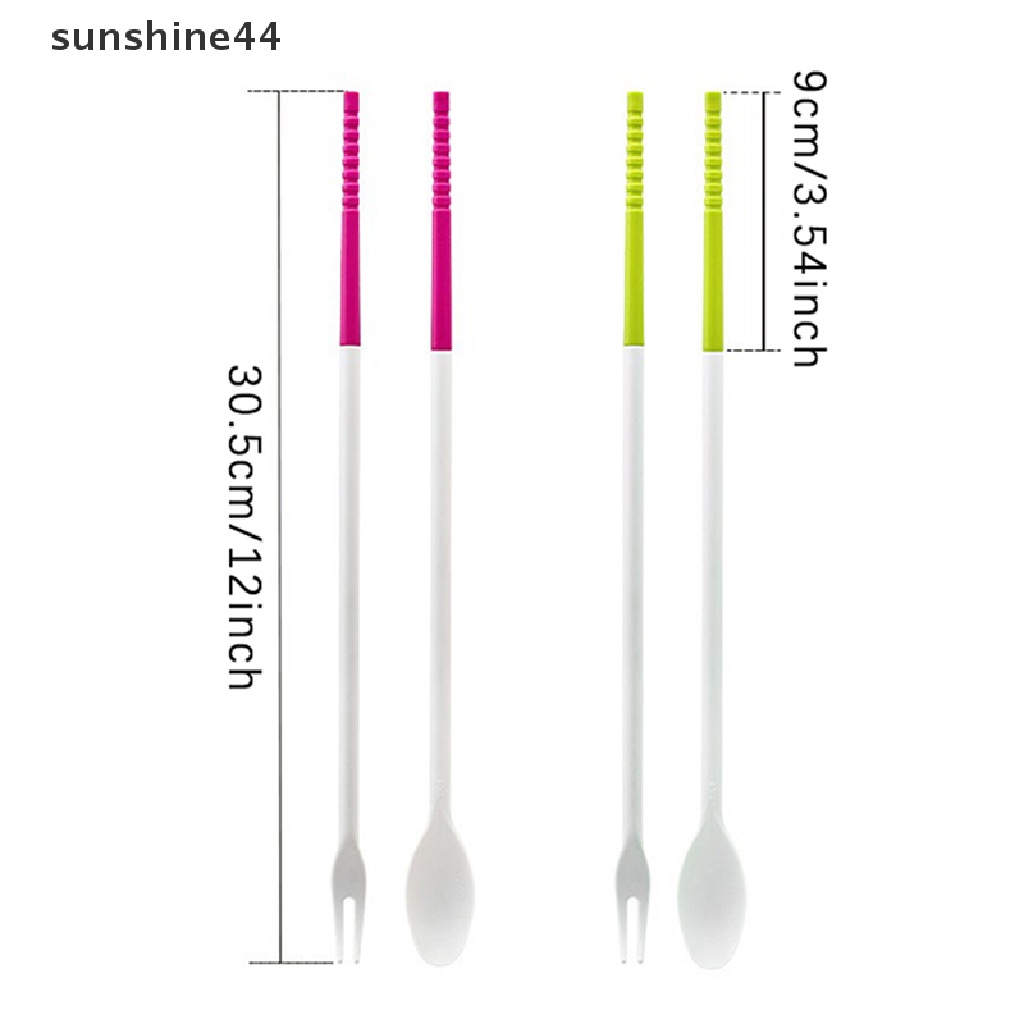 Sunshine 1pasang Sumpit Masak Kepala Ganda Sumpit Multi Fungsi Garpu Sendok ID