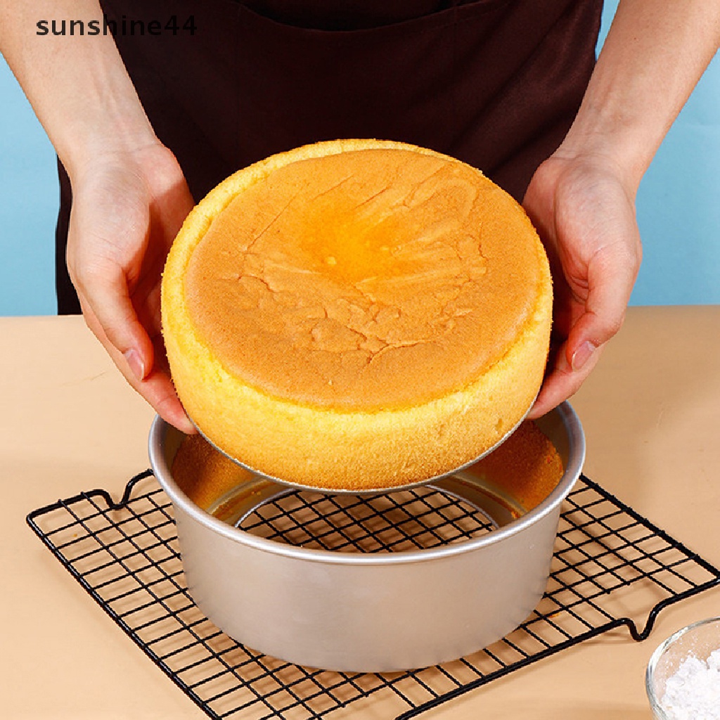 Sunshine Loyang Kue Sifon Bulat Aluminium Alloy Alas Padat Cetakan Kue Roti Oven Makanan ID