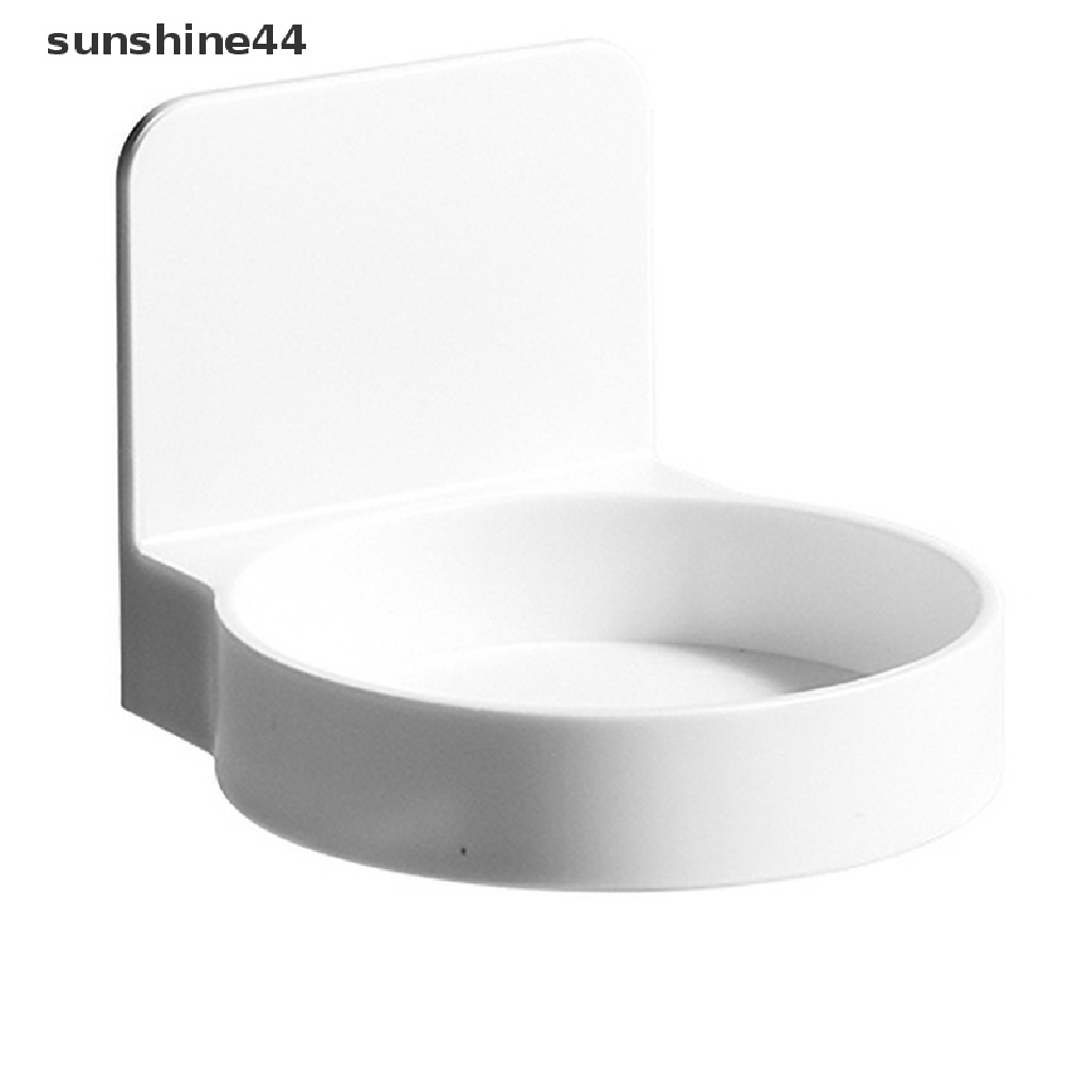 Sunshine Bathroom Storage Self Adhesive Botol Holder Tray Bulat Tempel Dinding Penyangga ID