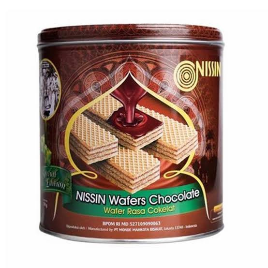 

nissin wafer coklat kaleng