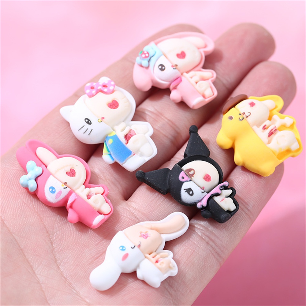 Series Sanrio Seri Casing Ponsel Stiker Botol Air 3d Kartun Stiker Buatan Tangan Diy Jepit Rambut Hiasan Kepala Krim Lem Casing Ponsel Aksesoris Resin