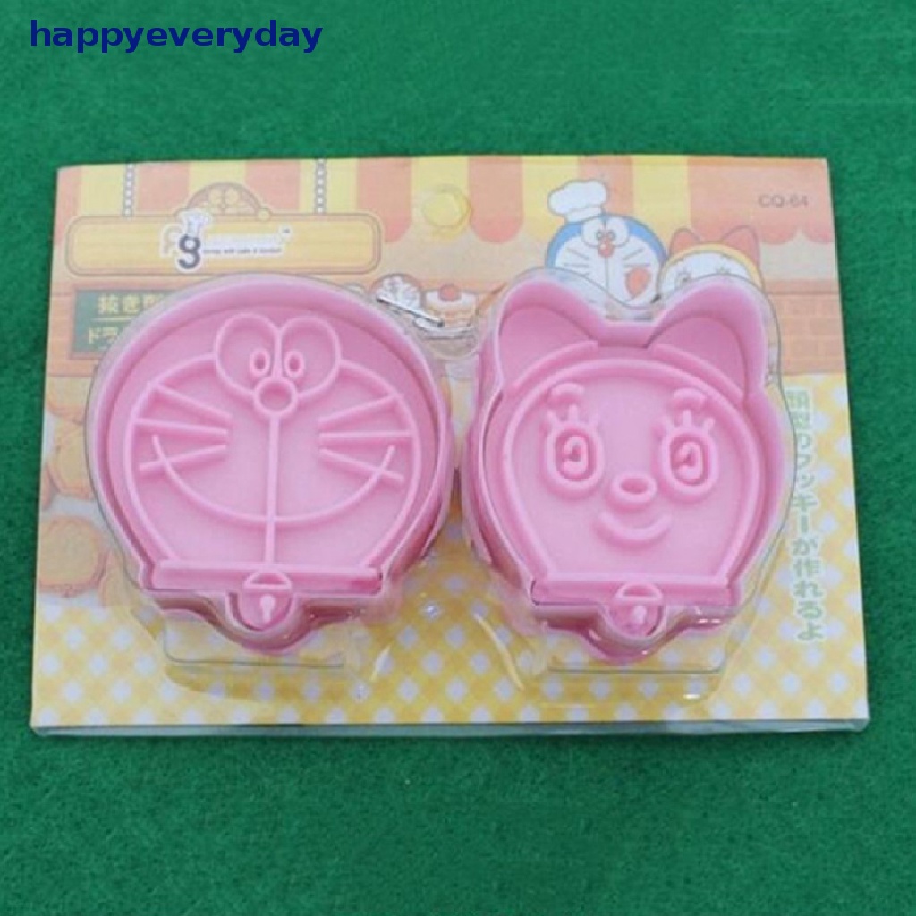 [happy] 2pcs/set Jingle Cats Dan Doraemon Cookies Cutter/Alat Perangko Plastik Food Grade [ID]