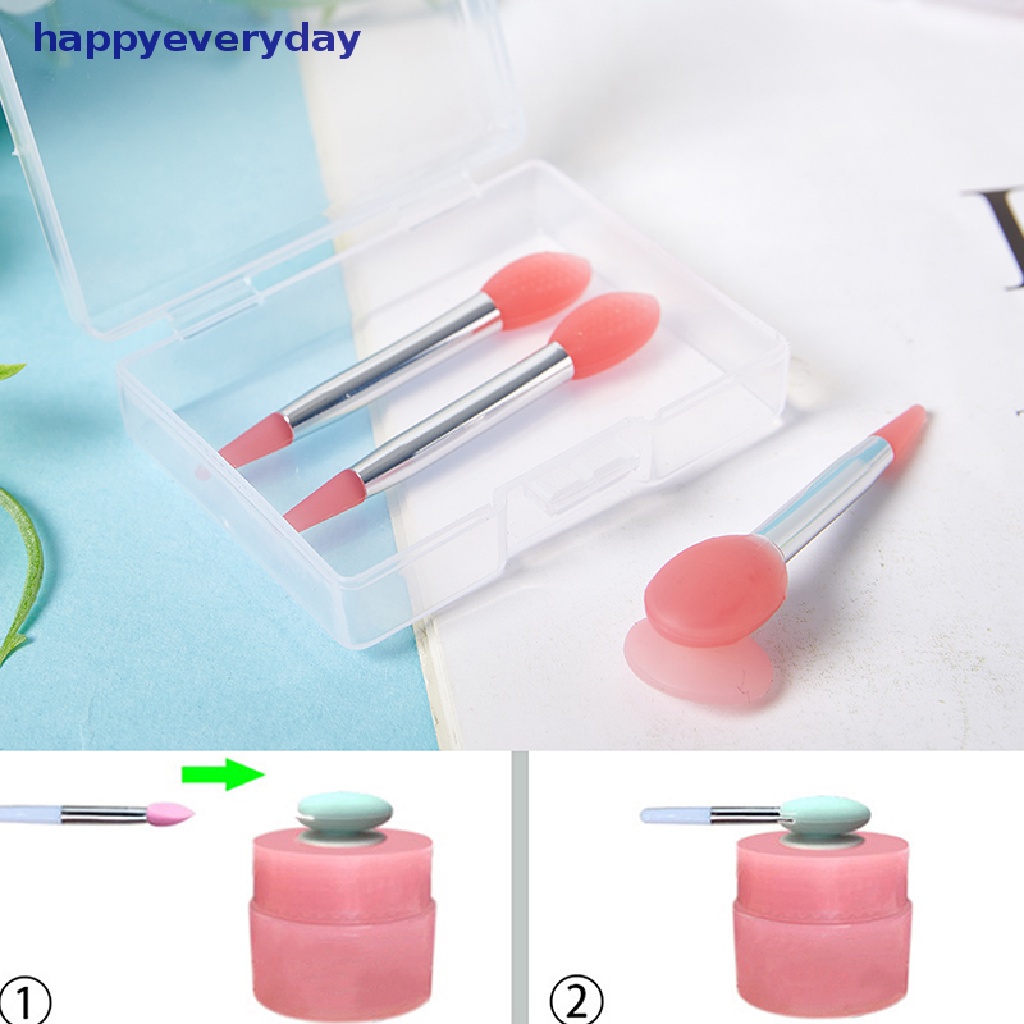 [happy] 3pcs Silikon Lip Balms Lip Mask Brush Dengan Sucker Penutup Debu Makeup Brushes [ID]