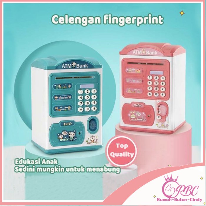 【COD】Celengan Fingerprint Safe Brankas Mainan Tabungan ATM Edukasi Anak