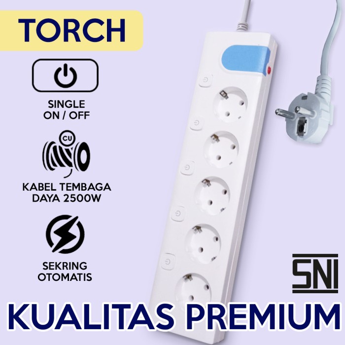 TORCH Stop Kontak Kabel Single On Off Premium SNI -IBZ