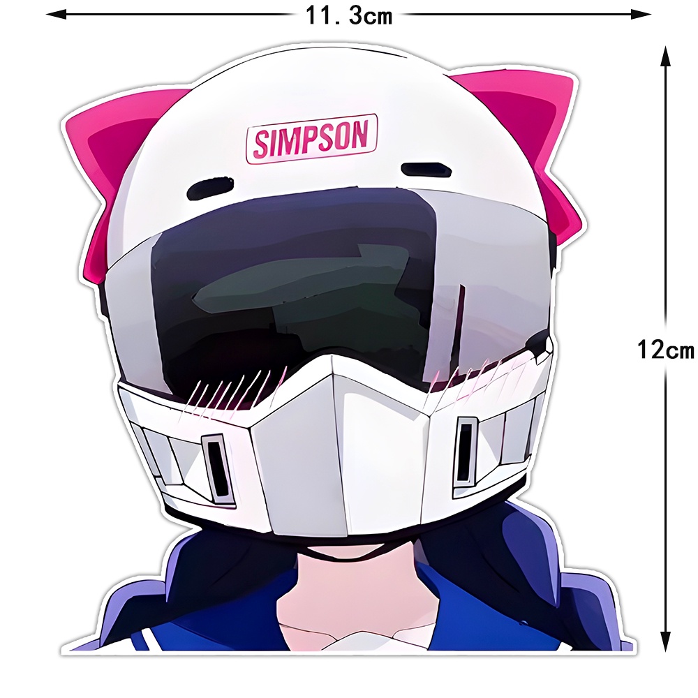 1pcs Gadis Musik Pop Kartun Anime Animasi Motor Body Helm Stiker Dekorasi Penutup Mobil Elektrik Gores Mempercantik Stiker