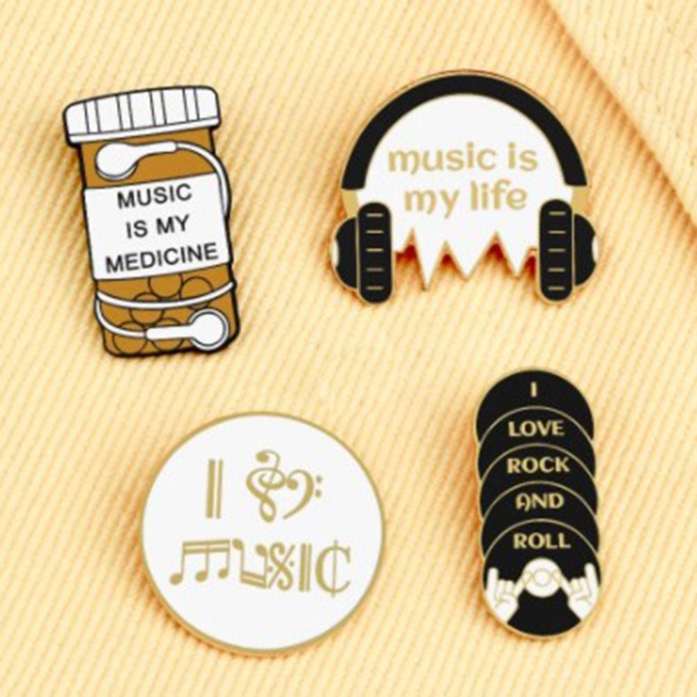 Mxbeauty Lencana Enthusiast Musik Girl Lapel CDs Rock Metal Untuk Anak-Anak Baking Paint Pin