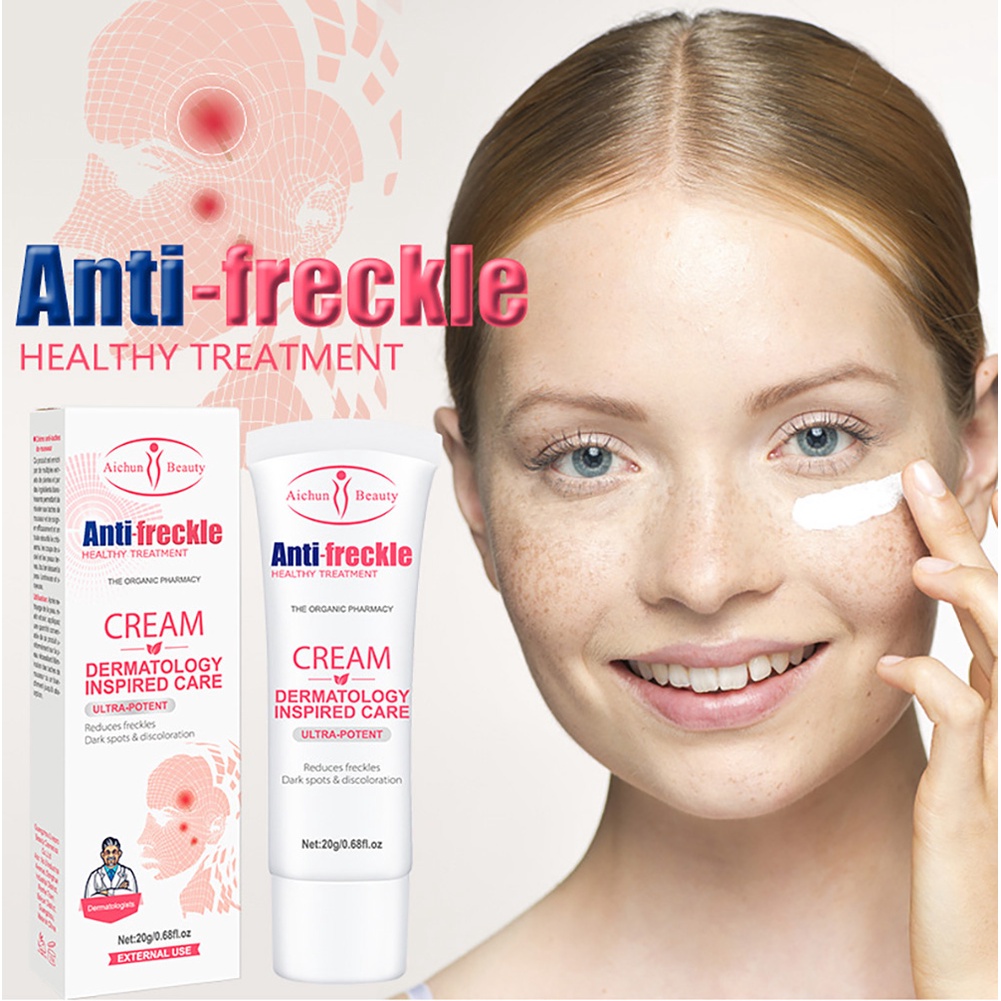 Krim Penghilang Flek Hitam Salep Krim Menghilangkan Bintik-bintik Mencerahkan dan Melembabkan Pemutih Wajah Freckles Removal Cream - 20g