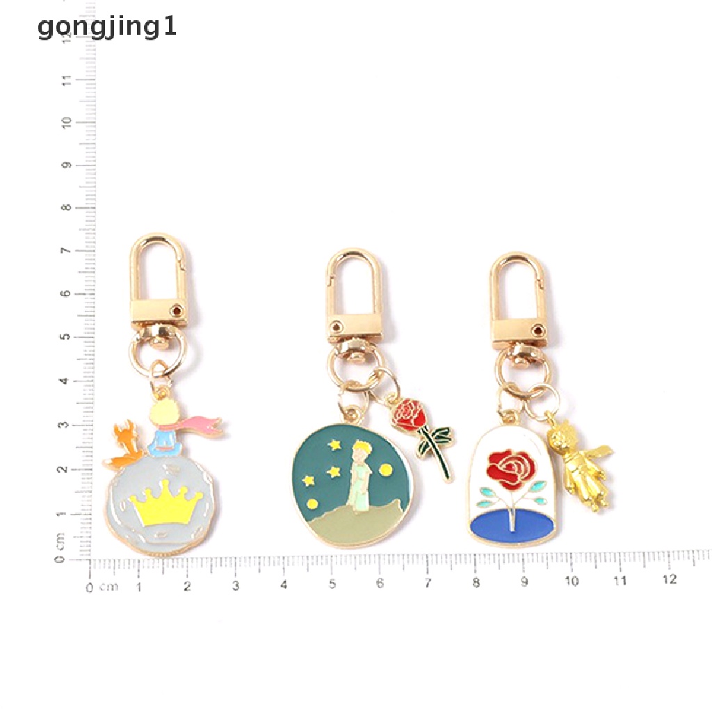 Ggg 1pcs Lovely Rose Boy Little Prince Pendant Key Chain Gantungan Kunci Planet Rubah Kecil ID