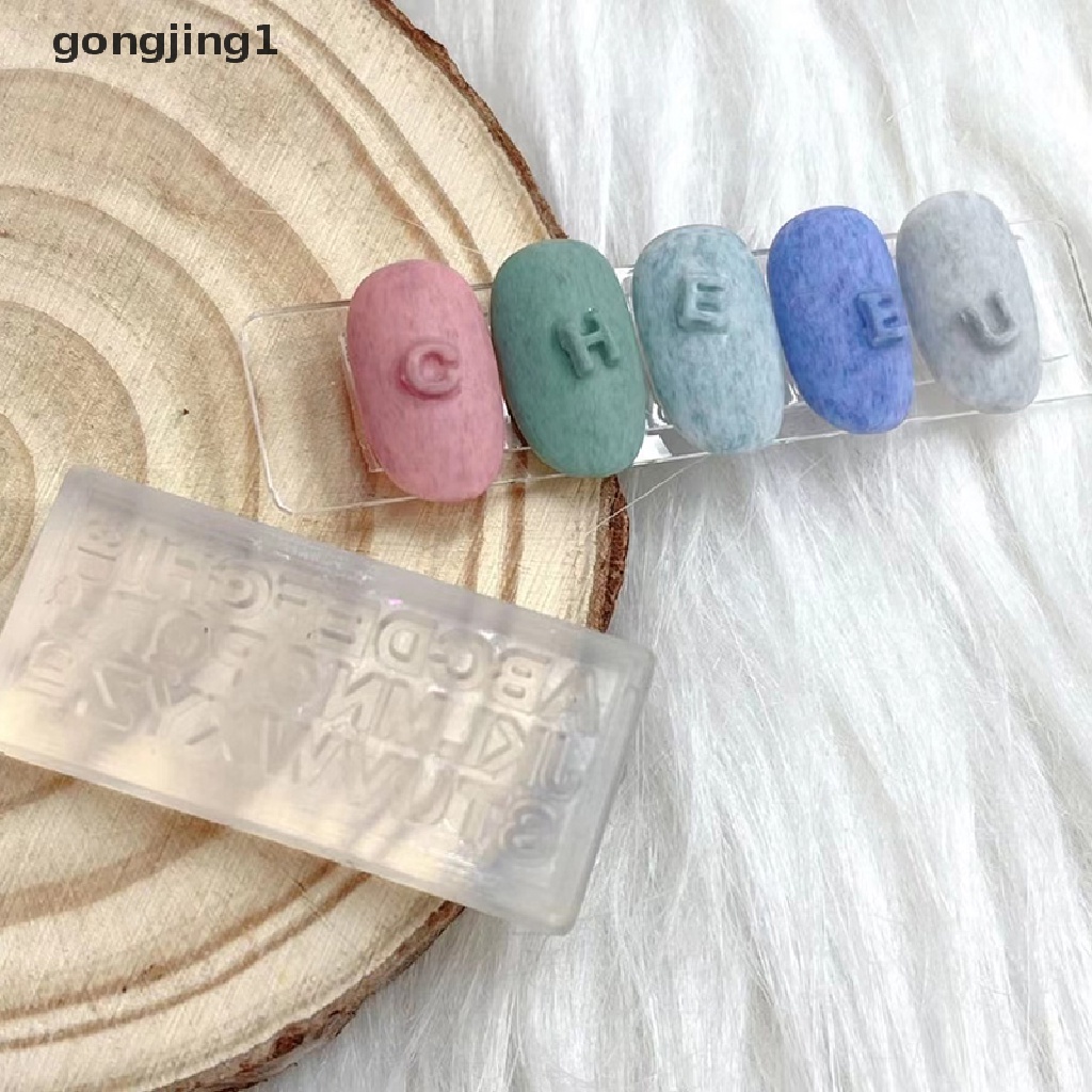 Ggg 1Pc 3D Huruf Cetakan Akrilik Dekorasi Nail Art Gambar DIY Desain Silicone Art ID