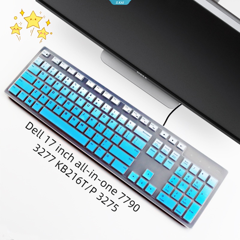 Cover Keyboard Komputer Model Untuk Dell 17inch Desktop Serba77903277 KB216T/P3275Silikon Keyboard Lembut Pelindung Kulit Film Tahan Debu [ZK]