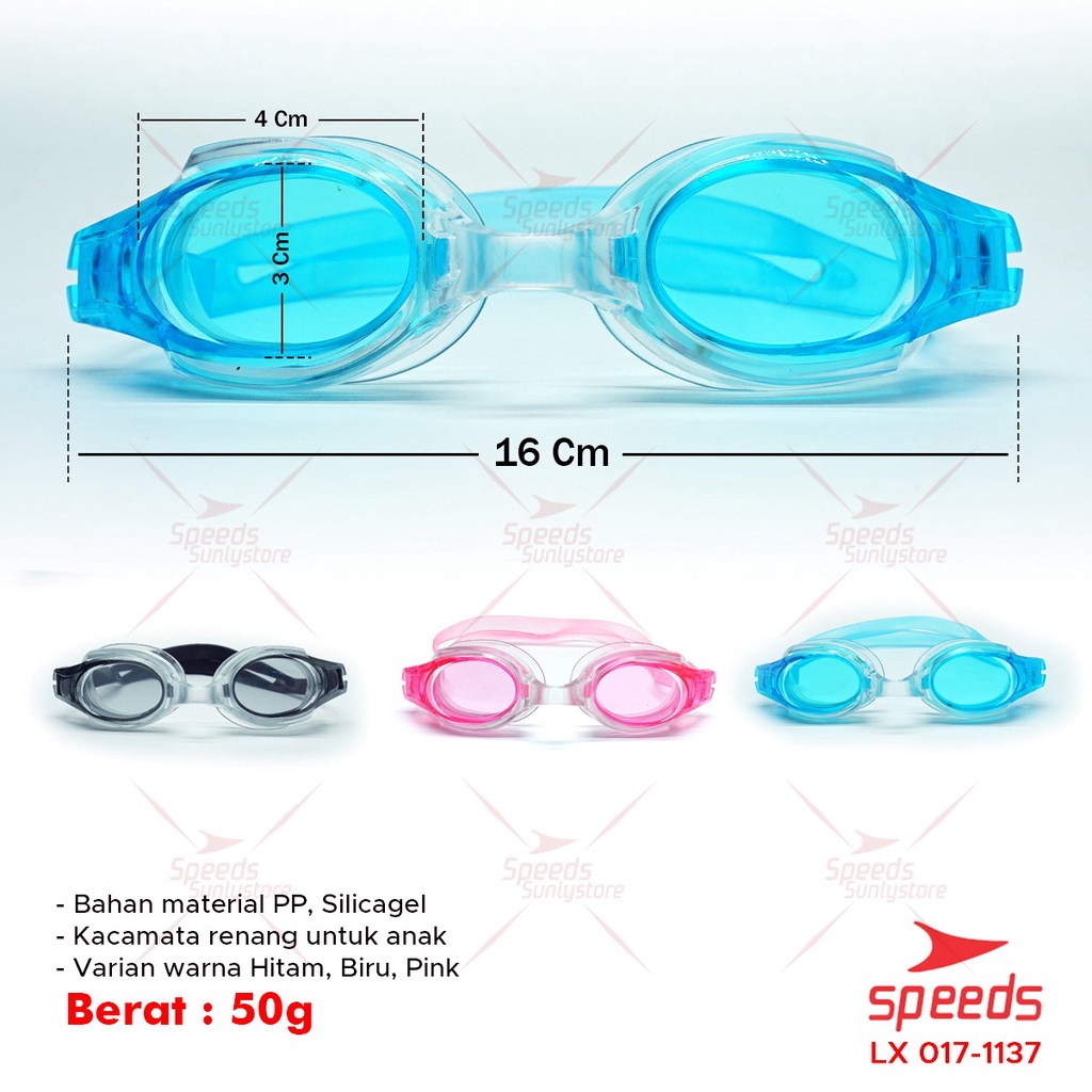 SPEEDS Kacamata Renang Dewasa Simple Ringan Swiming Googles LX 017-1137