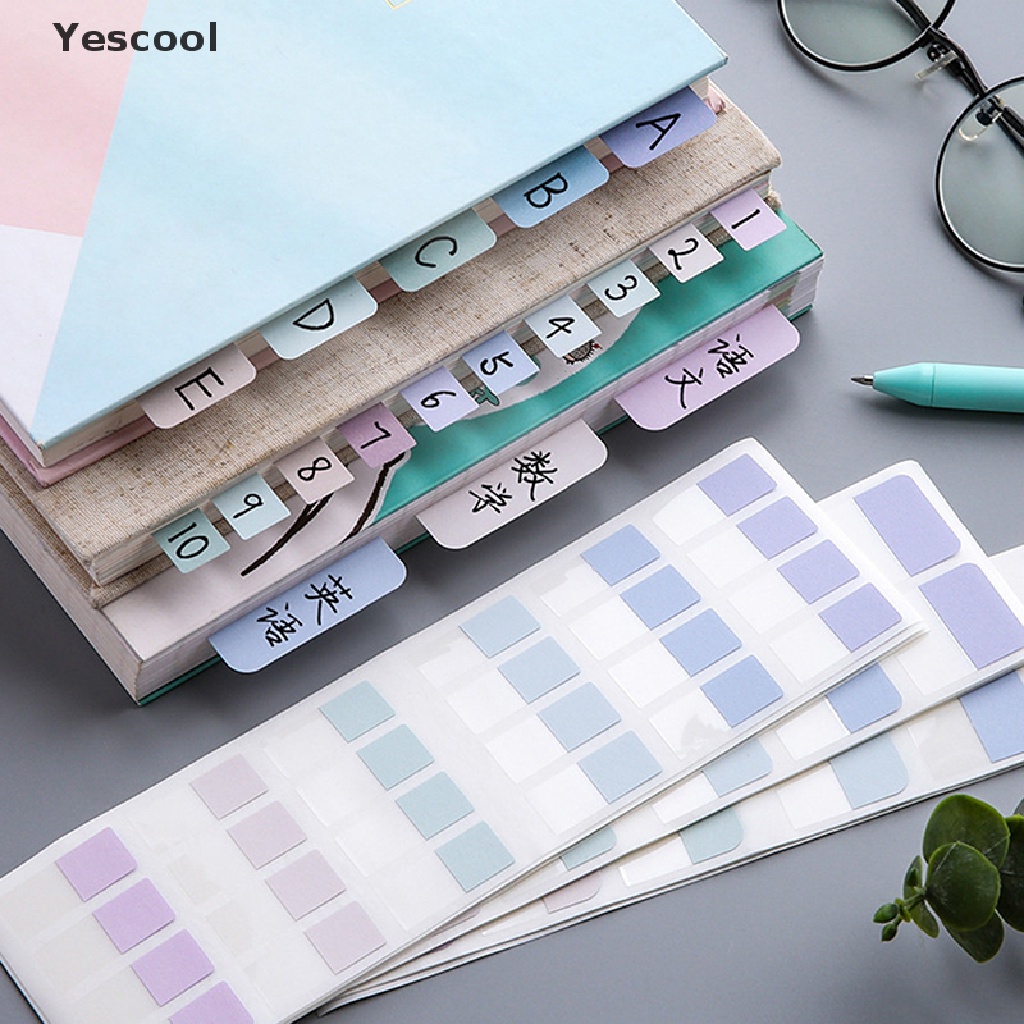 Yescool 240pcs Multicolor Sticky Writable Removable Indeks Tab Spidol Bookmark Notes ID