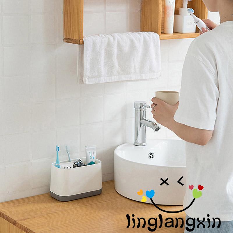 Llx-tempat Sikat Gigi Dan Pasta Gigi Drainase Untuk Meja Kamar Mandi Dengan Sekat Adjustable