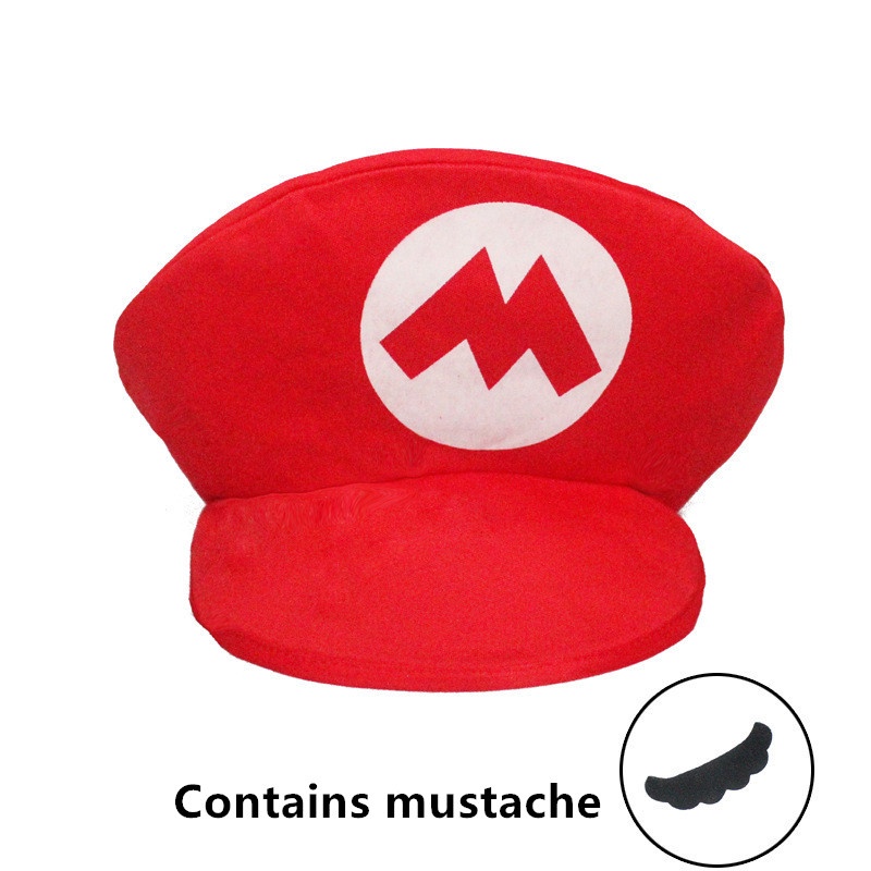 Topi Anak Super Mario Muncak Topi Mario Bros Cosplay Dress Up Prop Hot Game Topi Mario Lucu