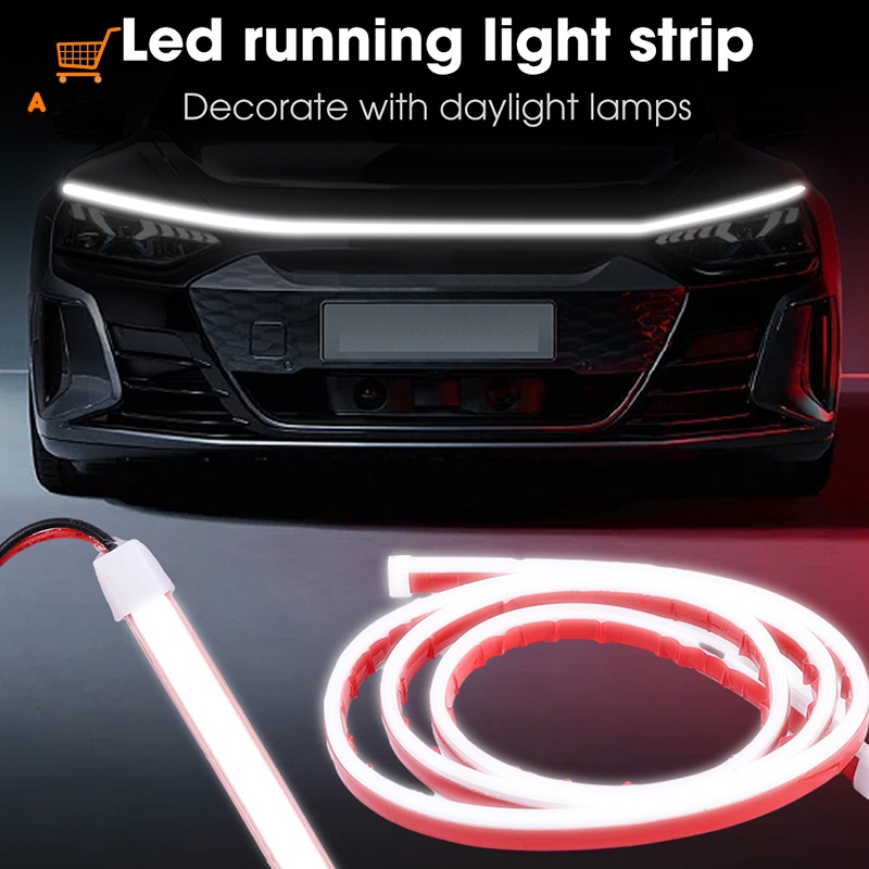 1.5m/1.8m DIY Kreatif Mobil Bonnet Hias LED Lampu Strip/Portabel Otomotif Self Adhesive Lamp Bar/Kendaraan Malam Lampu Peringatan Keselamatan