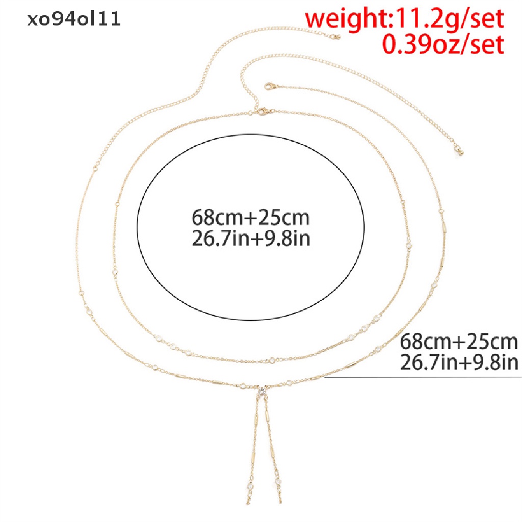 Xo Multi Layer Rantai Pinggang Tipis Wanita Panjang Rumbai Tubuh Rantai Perhiasan Pantai Seksi OL