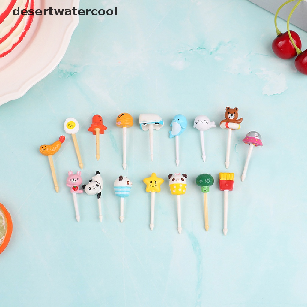 Deid 10Pcs Garpu Buah Natal Halloween Lunch Bento Box Pick Fruit Cake Tusuk Gigi Martijn