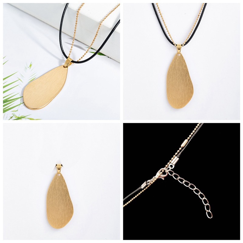 Kalung Liontin Geometris Tidak Teratur Emas Terbaru Perhiasan Korea Untuk Wanita