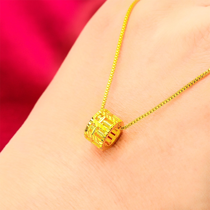Goldkingdom Fashion Perhiasan 24K Bangkok Aksesoris Stok Sempoa Liontin Kotak Rantai Wanita Kalung Halus