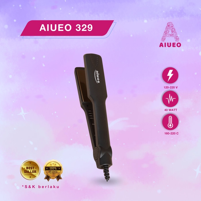 [GARANSI 18 BLN] Catokan Curly and Hair Straightener  AIUEO 329 | Catokan Rambut Hair Styler 2in1 Alat Catok Meluruskan Rambut dan Kriting