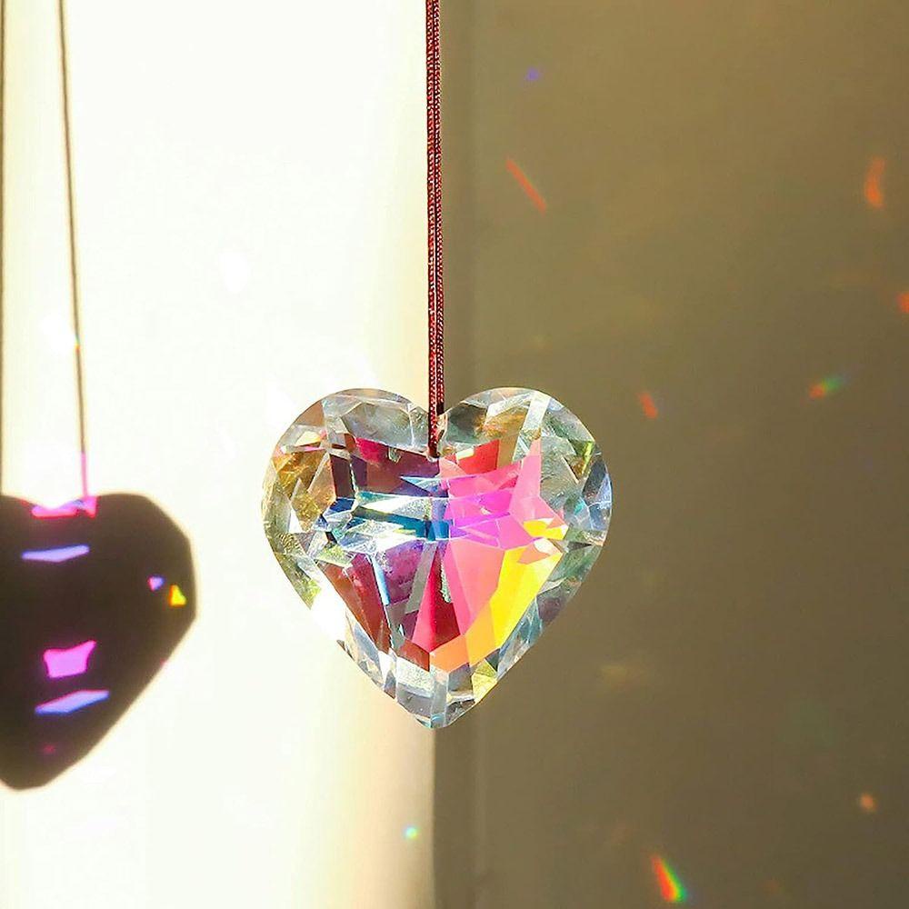 Suyo Sun Catcher Heart Shaspe Pendant Hadiah Handmade Gantung Dekorasi