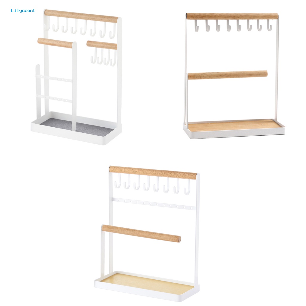 Lilyscent Portable Earrings Display Stand Perhiasan Aksesori Anting Menonton Kayu Perhiasan Display Stand Bertingkat