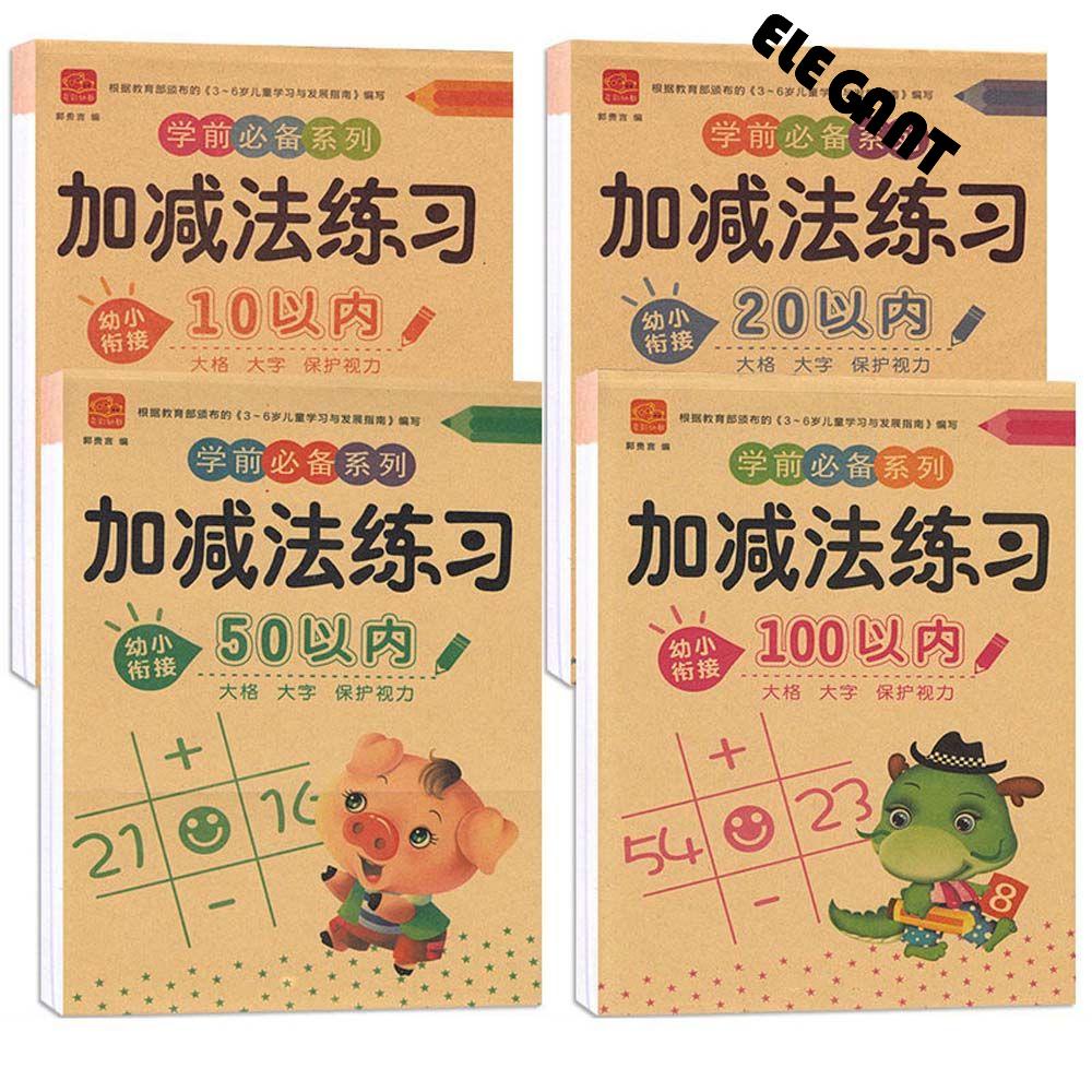 [Elegan] Buku Latihan Matematika Anak-Anak Warna-Warni Latihan Tulisan Tangan Math Aritmatika Belajar Angka