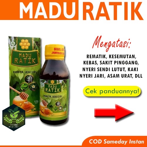 Madu Ratik Herbal Original Atasi Kebas Kesemutan Nyeri Sendi Kram Asam Urat Kolesterol Rematik ORIGINAL ASLI