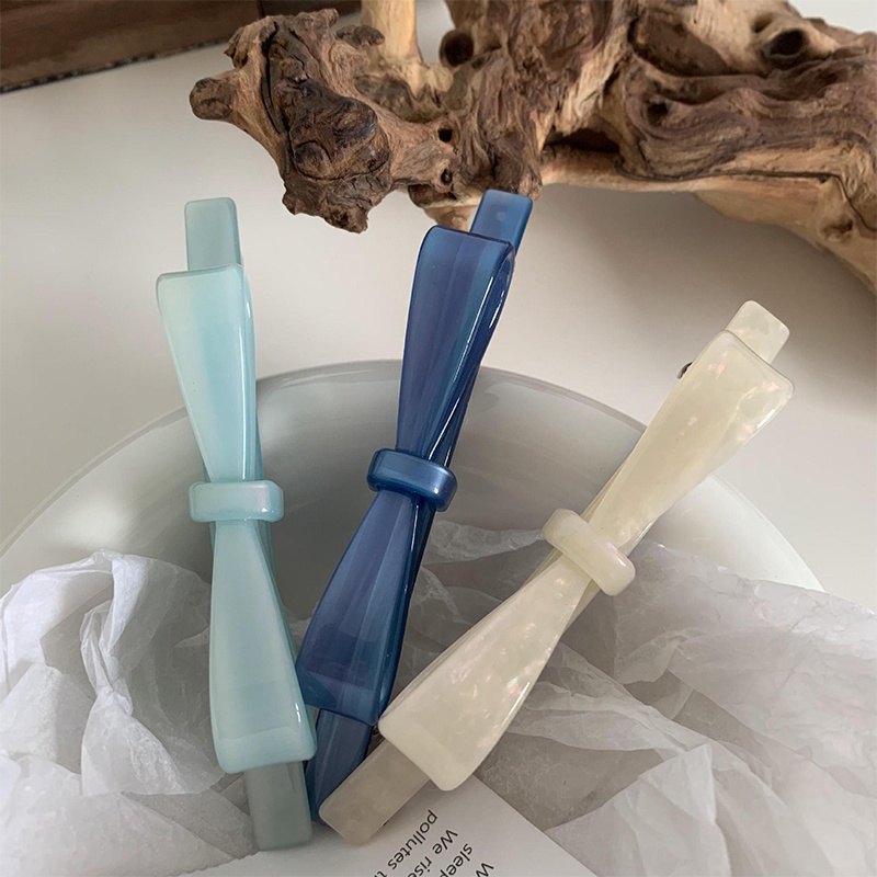 1pc Ikatan Simpul Duckbill Jepit Rambut Untuk Wanita Ins Bertekstur Marmer Asam Asetat Jepit Rambut Gadis Aksesori Rambut