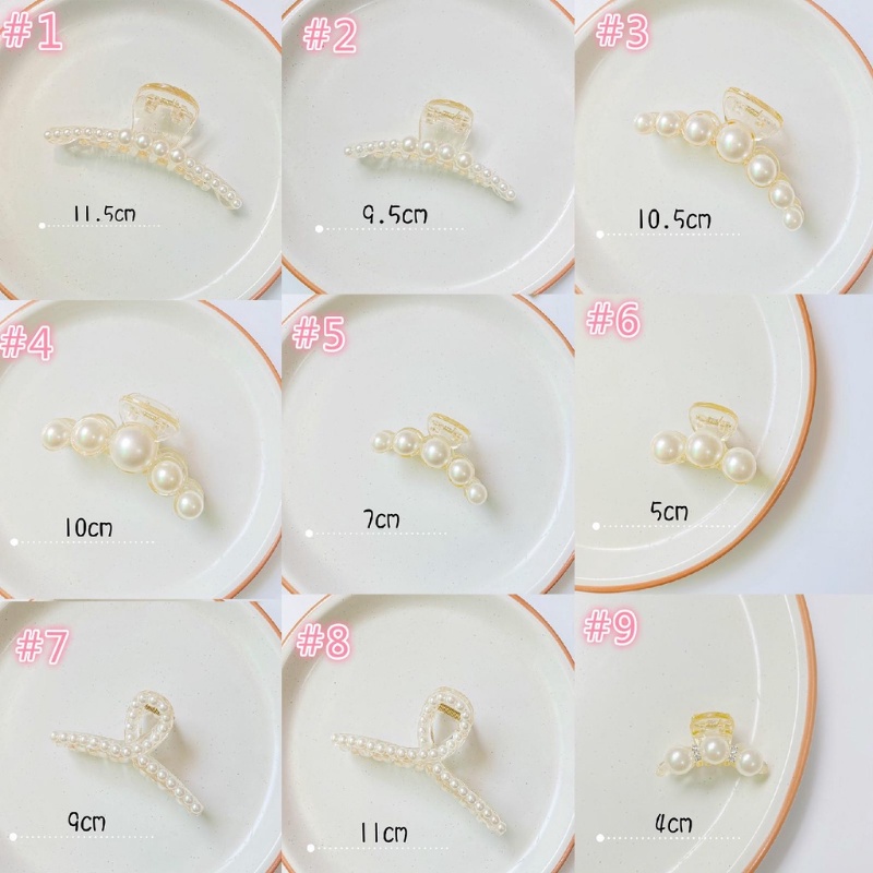 1pcs Imitation Pearl Hair Claw 13 Sizes For Choice Plastic Hairpin For Mature Women Girls Simple Headwear